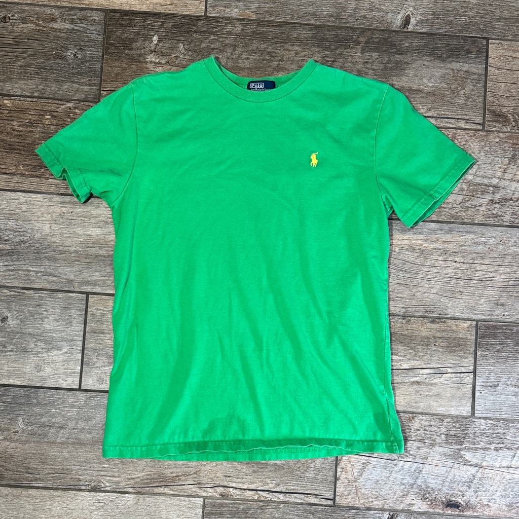 Ralph Lauren Bright Green Tee With Yellow Logo